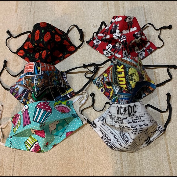 Face Masks - set of 6 - Adjustable straps - Picture 2 of 2